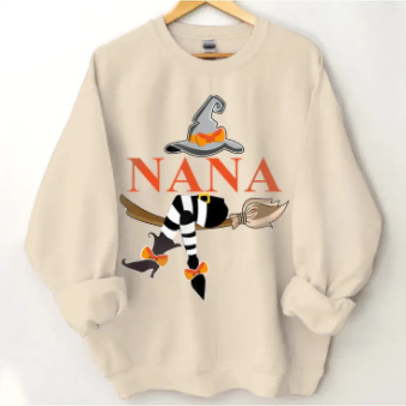 Halloween Leopard Pumpkin Print Crew Neck Sweatshirt