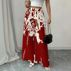 Printed Flare Work Pants