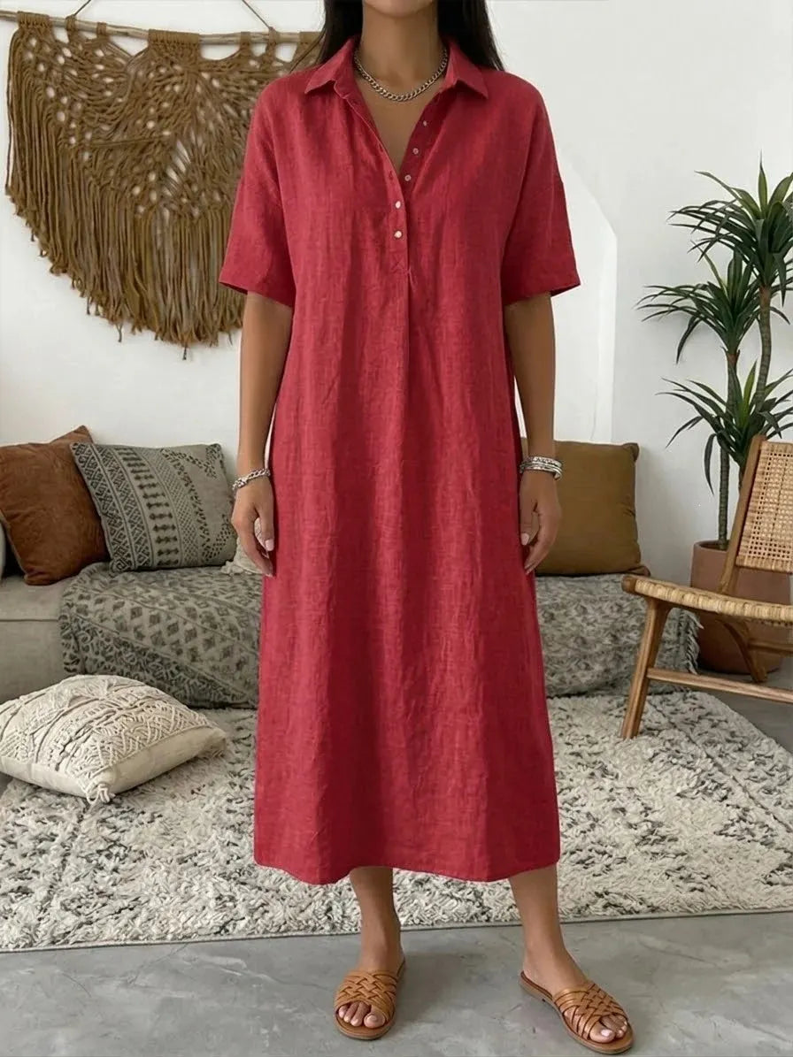 Linen Blend Shirt Dress