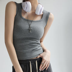 High-Stretch Ribbed Tank Top