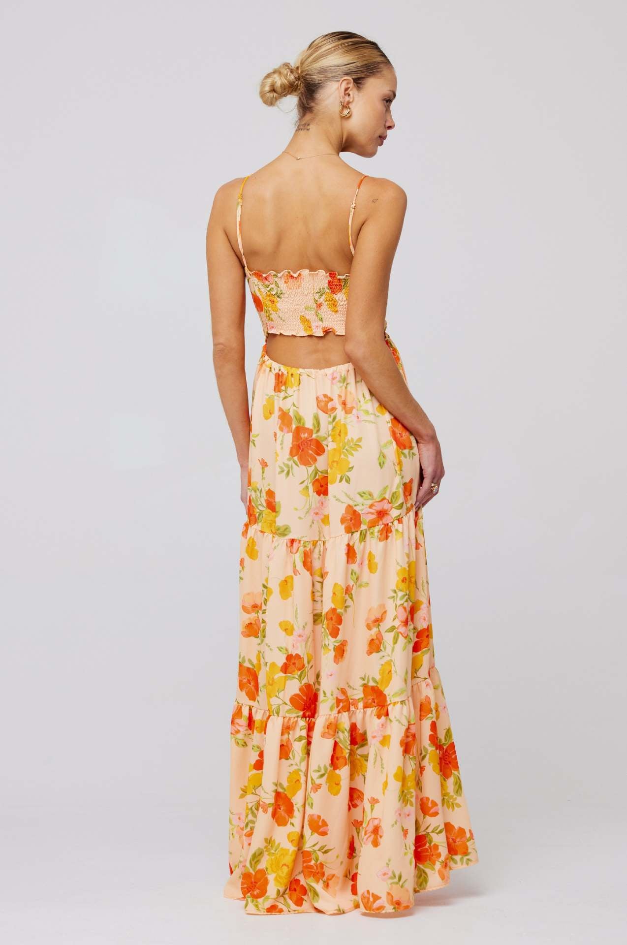 Floral Print Spaghetti Strap Maxi Dress