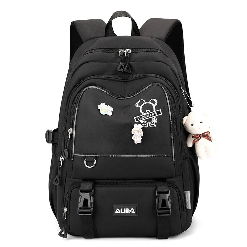 Back To School Backpack, School Backpack Student Teen Girls Cute Waterproof Nylon School Bag