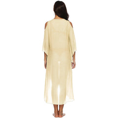 Colorful Crochet Irregular Cold Shoulder Cover-Up Dress