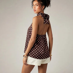 Polka Dot Halter Neck Top