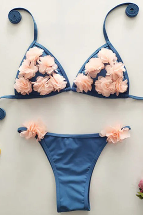 Halter Strappy Bikini Swimsuit Swimwear