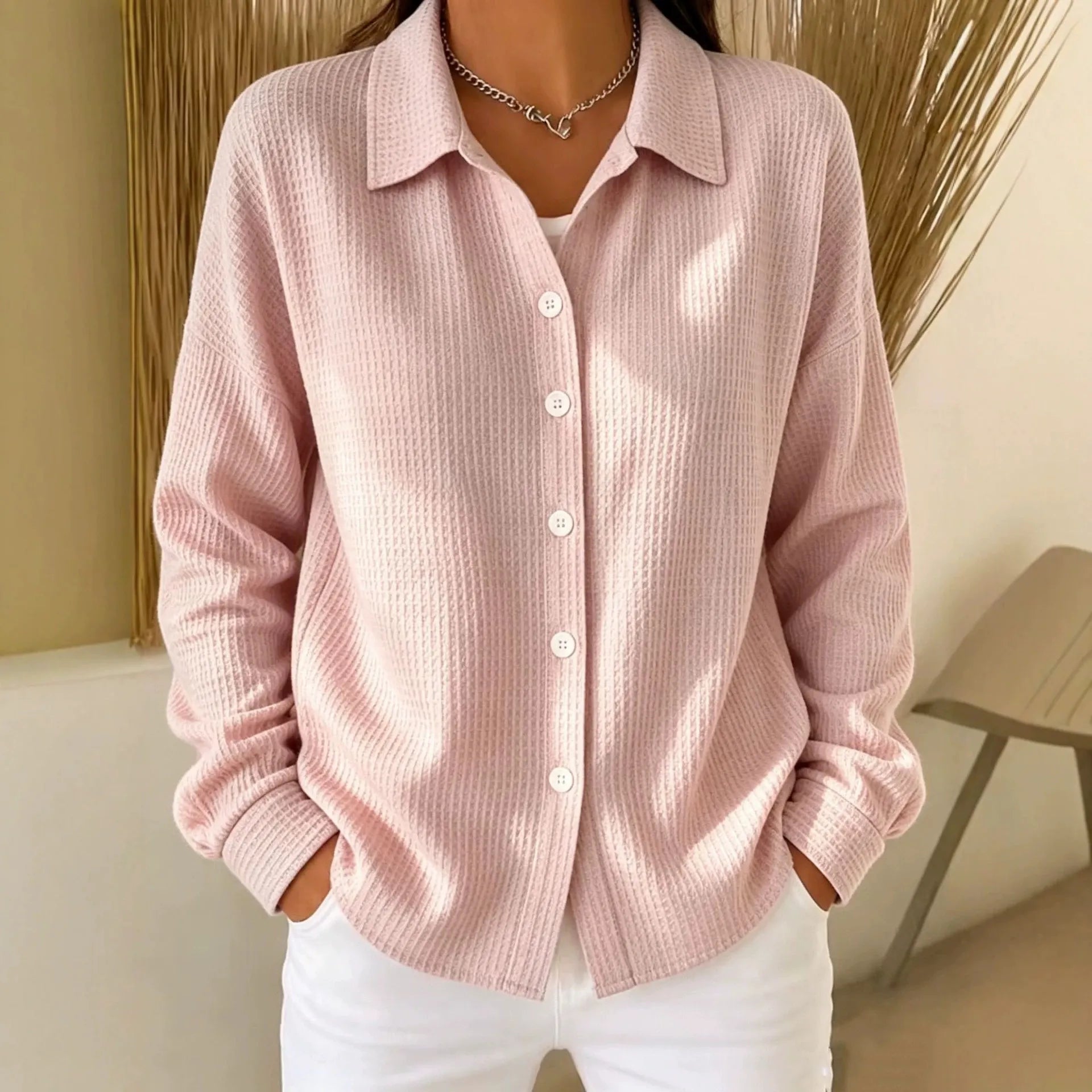 Solid Color Lapel Shirt
