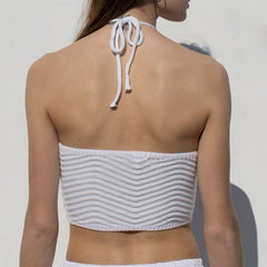 Chevron Knit Halter Crop Top