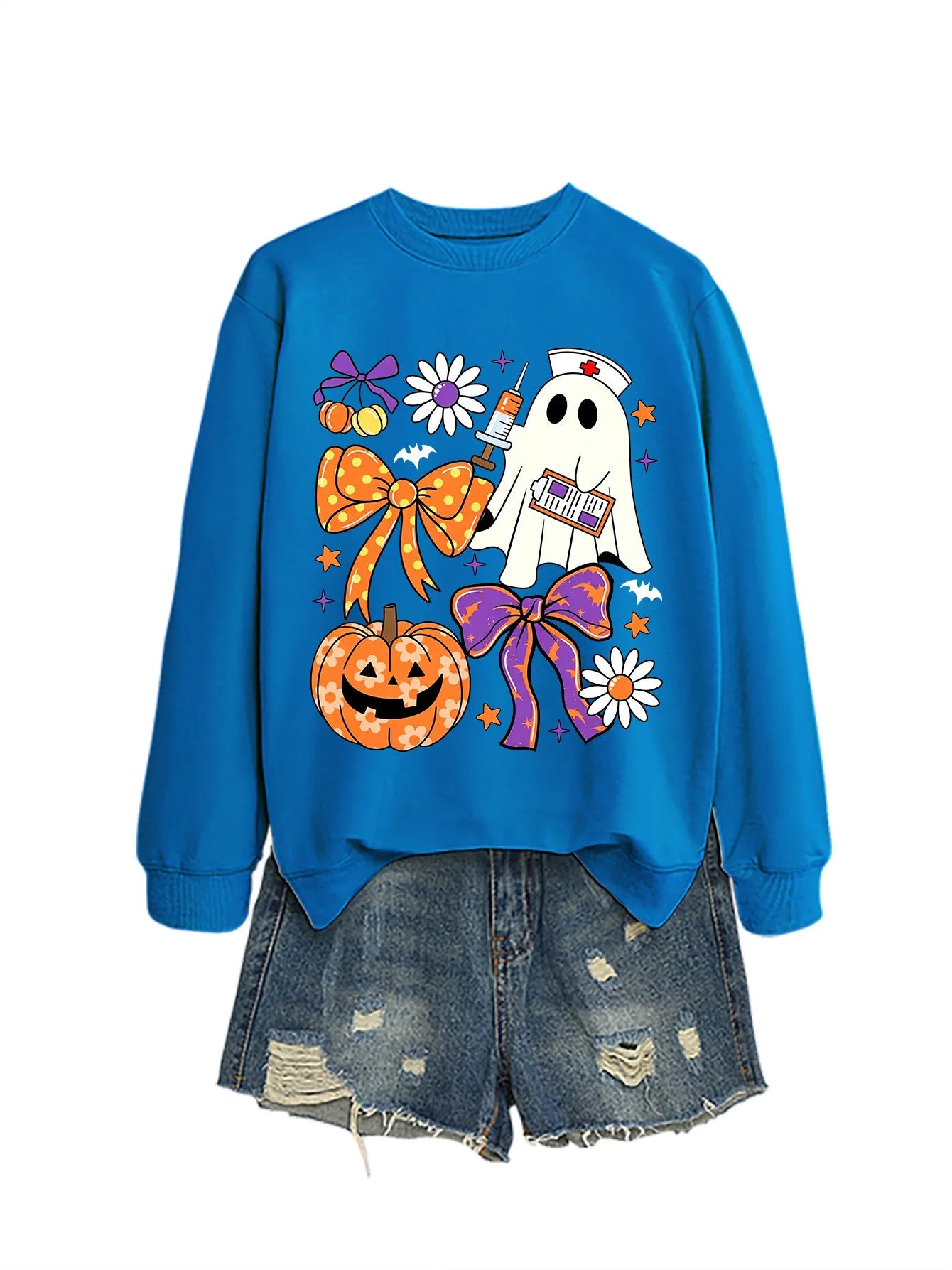 Nurse Ghost Halloween Crewneck Sweatshirt