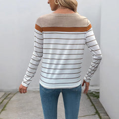 Color Block Stripe Long Sleeve T-Shirt
