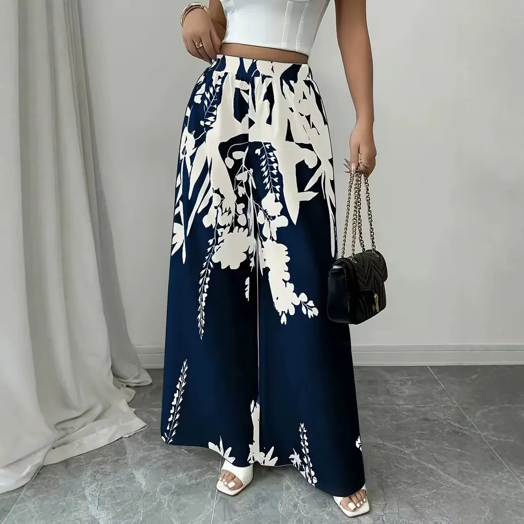 Printed Flare Work Pants