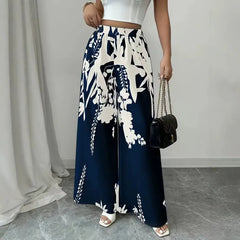 Printed Flare Work Pants