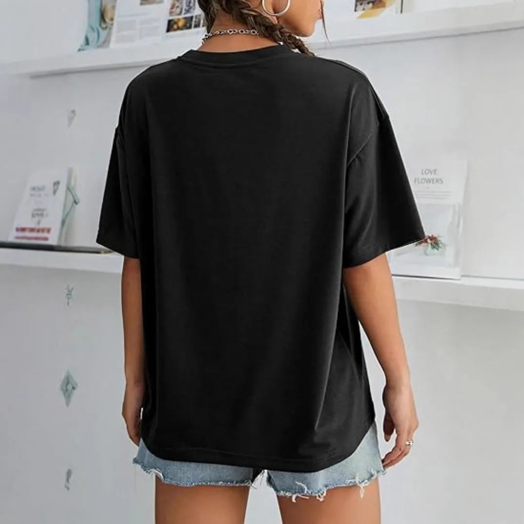 Halloween Lace Ghost Bow Print Crew Neck Short Sleeve T‑Shirt