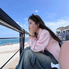 Striped Lapel Loose Long Sleeve Button Shirt