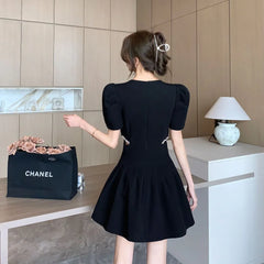 Black Cutout Rhinestone Mini Dress