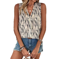 Abstract Print Sleeveless Blouse