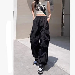 Drawstring Waist Cargo Pants