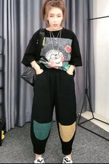 Color Block Patchwork Casual Pants