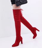 Thigh High Faux Suede Stiletto Boots