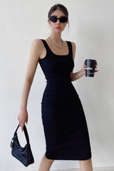 Backless Sleeveless Elastic Knitted Tight Wrapped Hip Dress