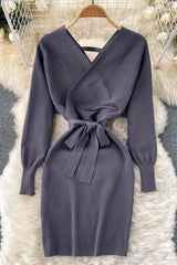 Casual Vestidos Dress Bodycon Knitted Sweater Dress