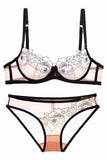 Lace Hollow Embroidery Underwear Lingerie Set