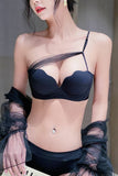 Single Shoulder Gauze Underwear Lingerie Set