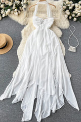 Dress Lady Irregular Split Vacation Chiffon Long Dress