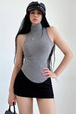 High Neck Sleeveless Vest Tank Top