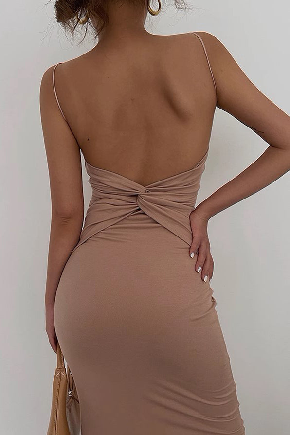 Backless Strap Wrapped Hip Dress
