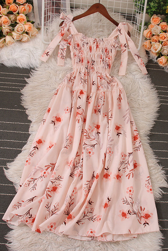 Floral Strap Strappy Print Sleeveless Dress