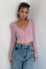 V-Neck Cardigan Top