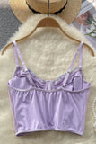 Floral Embroidery Underwear Top Backless Mesh Beach Camisole Female Transparent Lace Short Tank Tops