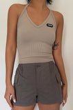 Backless V-Neck Halter Vest Tank Top