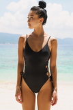 Backless Lace Up One Piece Swimwear Bikini Swimsuit