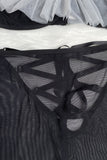 Gauze Cross Strappy Underwear Lingerie Set