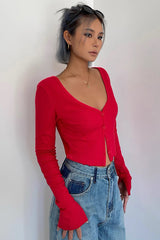 V-Neck Cardigan Top