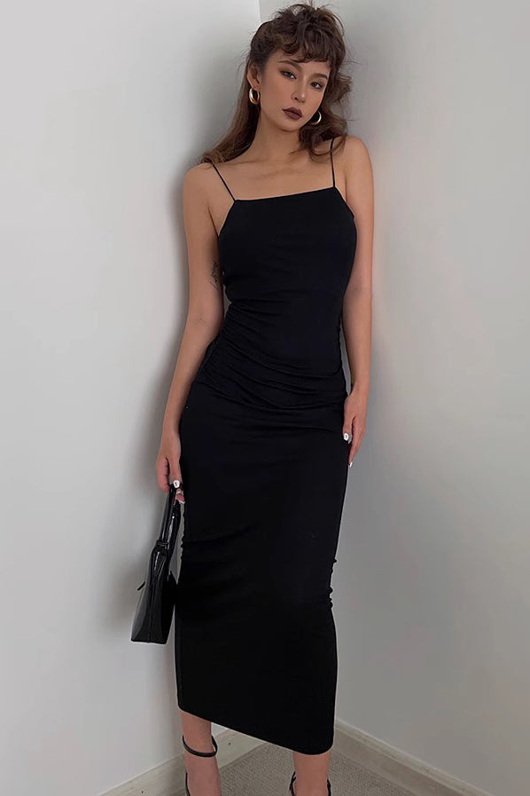 Backless Strap Wrapped Hip Dress