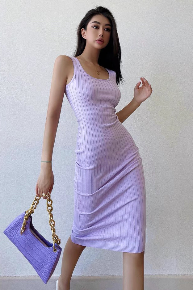 Backless Sleeveless Elastic Knitted Tight Wrapped Hip Dress