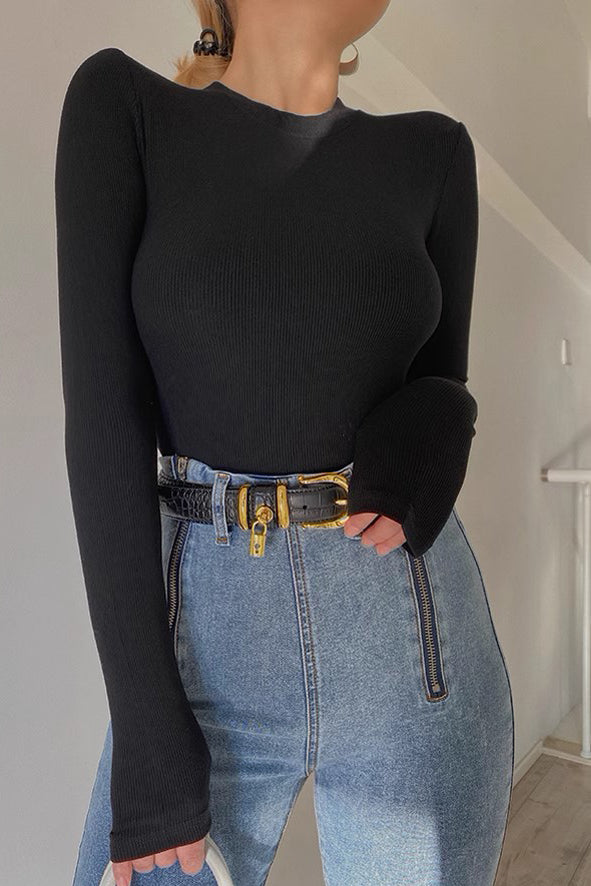 Slim Fit Tight Long Sleeve Top