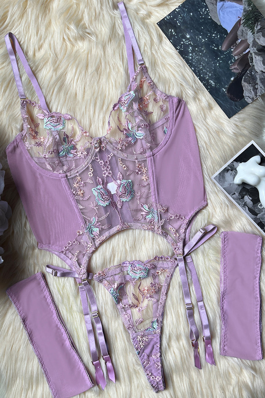 Lace Bralette Brassiere Bra Thong T-back Panty Underwear Lingerie Set