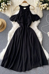Dress Romantic Ruffles Off Shoulder High Waist Long Dress