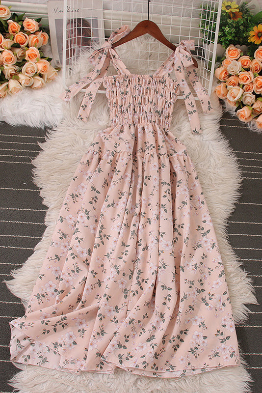 Floral Strap Strappy Print Sleeveless Dress