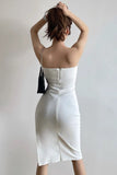 Pleated Bra Wrap Buttocks Split Dress