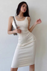 Backless Sleeveless Elastic Knitted Tight Wrapped Hip Dress
