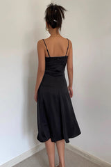 Backless Satin Strap Dress