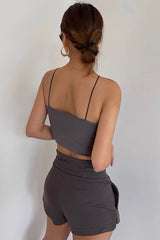 Curved Thin Suspender Vest Top