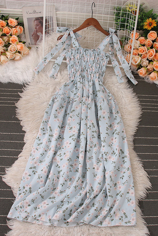 Floral Strap Strappy Print Sleeveless Dress