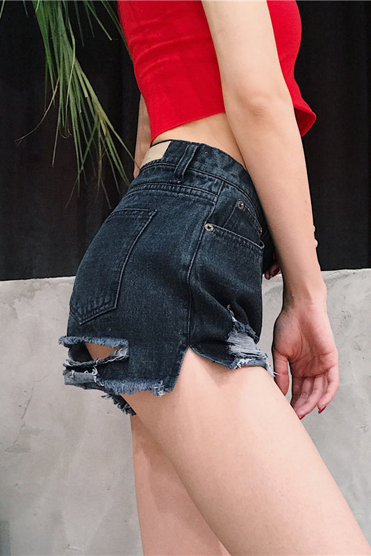 High Waist Slim Stature Denim Shorts