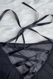Gauze Cross Strappy Underwear Lingerie Set