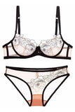 Lace Hollow Embroidery Underwear Lingerie Set